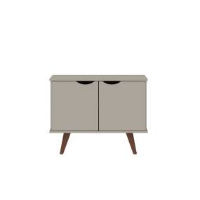 Hampton 33.07 Accent Cabinet with 2 Shelves Solid Wood Legs in Off White - Manhattan Comfort 65-19PMC6
