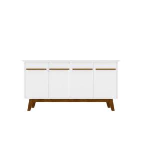 Yonkers 62.99 Sideboard with Solid Wood Legs and 2 Cabinets in White - Manhattan Comfort 65-232BMC6