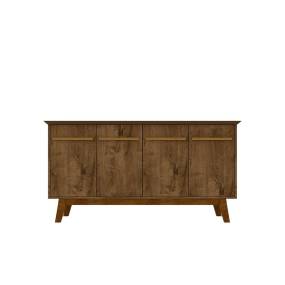Yonkers 62.99 Sideboard with Solid Wood Legs and 2 Cabinets in Rustic Brown - Manhattan Comfort 65-232BMC9