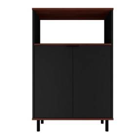 Mosholu Accent Cabinet with 3 Shelves in Black and Nut Brown - Manhattan Comfort 65-301AMC226