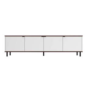 Mosholu 77.04 TV Stand with 4 Shelves in White and Nut Brown - Manhattan Comfort 65-303AMC227