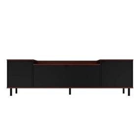 Mosholu 66.93 TV Stand with 3 Shelves in Black and Nut Brown - Manhattan Comfort 65-304AMC226