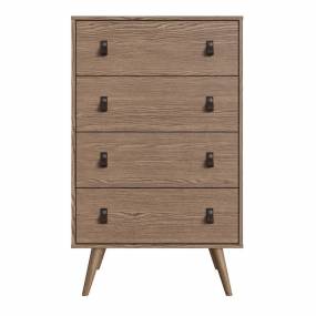 Amber Tall Dresser with Faux Leather Handles in Nature - Manhattan Comfort 304GFX4