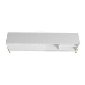 Bowery 72.83 TV Stand with 4 Shelves in White and Oak - Manhattan Comfort 65-307AMC157