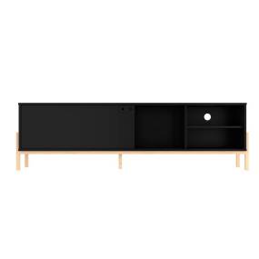 Bowery 72.83 TV Stand with 4 Shelves in Black and Oak - Manhattan Comfort 65-307AMC182