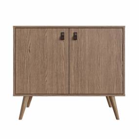 Amber Accent Cabinet with Faux Leather Handles in Nature - Manhattan Comfort 307GFX4