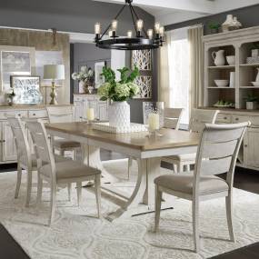 Opt 7 Piece Trestle Table Set  - Liberty Furniture 652-DR-O7TRS