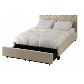 Vienne King-size Nailhead Patterned Platform Storage Bed in Powder - Modus 3Z45D720