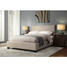 Tavel Full-Size Nailhead Storage Bed in Toast Linen - Modus 3ZL7D412