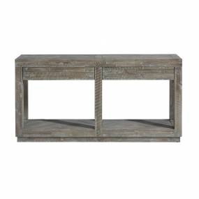 Herringbone Solid Wood Two Drawer Console in Rustic Latte - Modus 5QS323