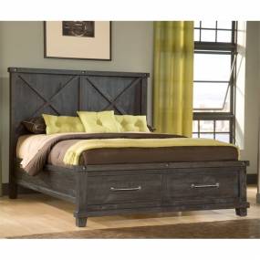 Yosemite California King-size Solid Wood Footboard Storage Bed in Cafe - Modus 7YC9D6