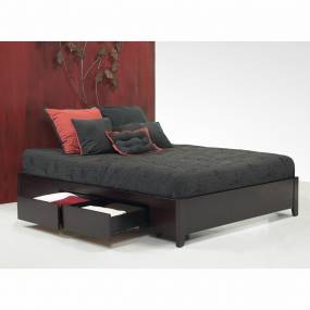 Simple Queen-size Platform Storage Bed in Espresso - Modus SP23D5