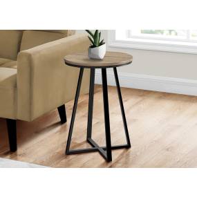 ACCENT TABLE - 22"H - DARK TAUPE - BLACK METAL - Monarch Specialties I 2177