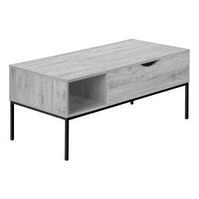 Coffee Table- 42" L- Rectangular- Cocktail- Lift-top- Grey- Black Metal- Contemporary- Modern-Monarch Specialties I 3805