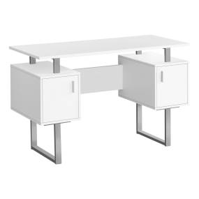 Computer Desk- Home Office- Laptop- Storage- 48"L- Work- White Laminate- Grey Metal- Contemporary- Modern-Monarch Specialties I 7605