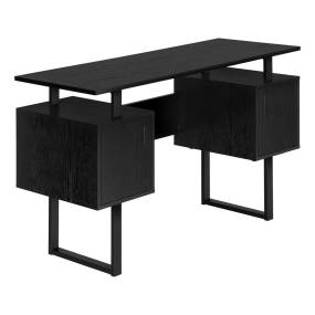 Computer Desk- Home Office- Laptop- Storage- 48"L- Work- Black Laminate- Black Metal- Contemporary- Modern-Monarch Specialties I 7606