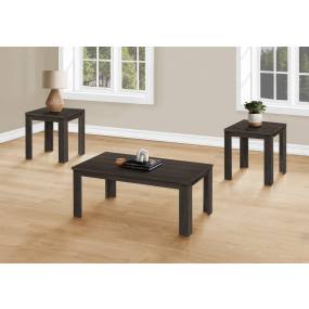 TABLE SET - 3PCS SET - BROWN OAK - Monarch Specialties I 7863P