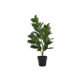 Artificial Plant- 28" Tall- Garcinia Tree- Indoor- Faux- Fake- Floor- Greenery- Potted- Real Touch- Decorative- Green Leaves- Black Pot-Monarch Specialties I 9504