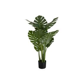 Artificial Plant- 45" Tall- Monstera Tree- Indoor- Faux- Fake- Floor- Greenery- Potted- Real Touch- Decorative- Green Leaves- Black Pot-Monarch Specialties I 9510