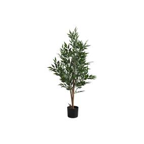 Artificial Plant- 47" Tall- Acacia Tree- Indoor- Faux- Fake- Floor- Greenery- Potted- Silk- Decorative- Green Leaves- Black Pot-Monarch Specialties I 9520