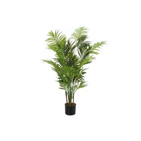 Artificial Plant- 47" Tall- Areca Palm Tree- Indoor- Faux- Fake- Floor- Greenery- Potted- Real Touch- Decorative- Green Leaves- Black Pot-Monarch Specialties I 9538