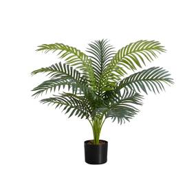 Artificial Plant- 34" Tall- Palm Tree- Indoor- Faux- Fake- Floor- Greenery- Potted- Real Touch- Decorative- Green Leaves- Black Pot-Monarch Specialties I 9539