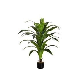 Artificial Plant- 47" Tall- Dracaena Tree- Indoor- Faux- Fake- Floor- Greenery- Potted- Real Touch- Decorative- Green Leaves- Black Pot-Monarch Specialties I 9542