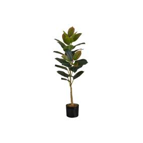 Artificial Plant- 40" Tall- Rubber Tree- Indoor- Faux- Fake- Floor- Greenery- Potted- Real Touch- Decorative- Green Leaves- Black Pot-Monarch Specialties I 9547