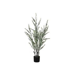 Artificial Plant- 44" Tall- Eucalyptus Tree- Indoor- Faux- Fake- Floor- Greenery- Potted- Real Touch- Decorative- Green Leaves- Black Pot-Monarch Specialties I 9561