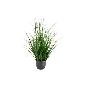Artificial Plant- 23" Tall- Grass- Indoor- Faux- Fake- Table- Greenery- Potted- Real Touch- Decorative- Green Grass- Black Pot-Monarch Specialties I 9575