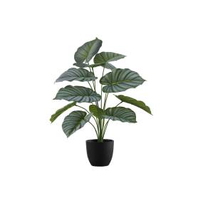 Artificial Plant- 24" Tall- Calathea- Indoor- Faux- Fake- Table- Greenery- Potted- Real Touch- Decorative- Green Leaves- Black Pot-Monarch Specialties I 9577