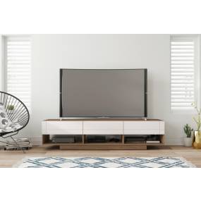  Rustik TV Stand In 72-inch With 3 Drawerss In Nutmeg & White - Nexera 105470