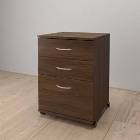  Essentials Rolling Filing Cabinet With 3 Drawers In Walnut - Nexera 3192