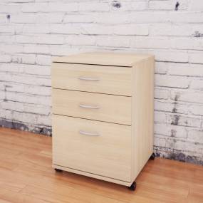  Essentials Rolling Filing Cabinet With 3 Drawers In Natural Maple - Nexera 5092