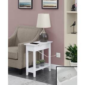 American Heritage Flip Top End Table with Charging Station - Convenience Concepts 7105089W