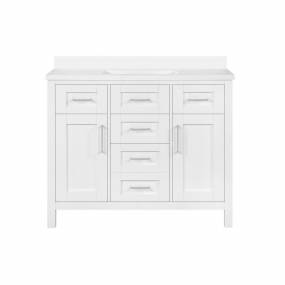 OVE Decors Tahoe III 42 in. White Vanity with power bar and included mirror - Ove Decors 15VKC-TAH342-007FY