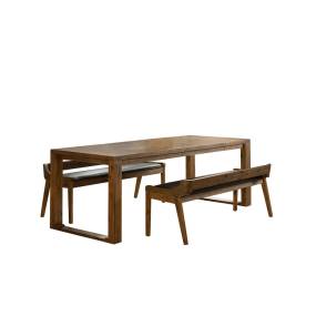 Rasmus 3Pc Dining Set, Table + 2 Benches (Chestnut Wire-Brush) - Boraam Industries 77346