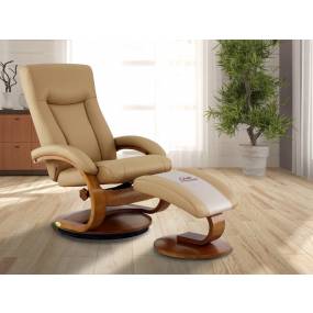 Relax-R™ Hamilton Recliner and Ottoman in Cobblestone Top Grain Leather - Progressive Furniture M054-032103