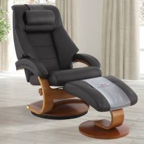 Relax-R™ Montreal Recliner and Ottoman with Pillow in Espresso Top Grain Leather - Progressive Furniture M058-040103C