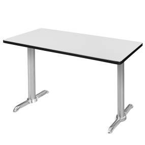 Regency Cain 48" x 24" Training Table- White/ Chrome Base - Regency MTRCT4824WHCM