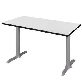 Regency Cain 48" x 24" Training Table- White/ Grey Base - Regency MTRCT4824WHGY