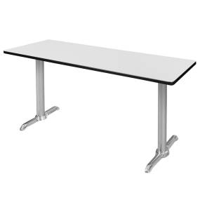 Regency Cain 60" x 24" Training Table- White/ Chrome Base - Regency MTRCT6024WHCM