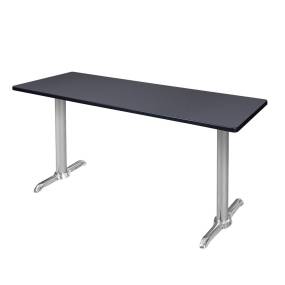 Regency Cain 66" x 24" Training Table- Grey/ Chrome Base - Regency MTRCT6624GYCM