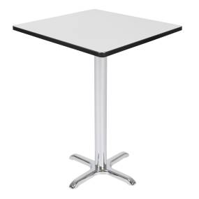 Regency Cain Cafe High 30" Square X-Base Table- White/ Chrome Base - Regency TCB3030WHCM