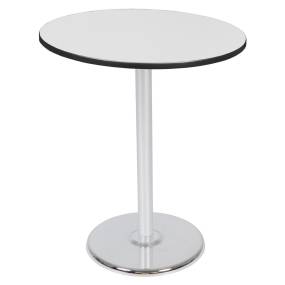 Regency Cain Cafe High 36" Round Platter Base Table- White/ Chrome Base - Regency TCP36RNDWHCM