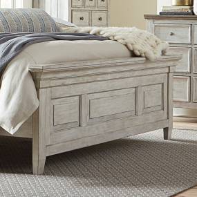 Farmhouse Queen Panel Footboard In Antique White Finish w/ Tobacco Tops - Liberty Furniture 824-BR14
