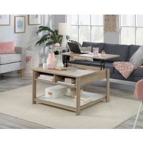  Oak Finish Pop-Up Coffee Table with White - Sauder 427348