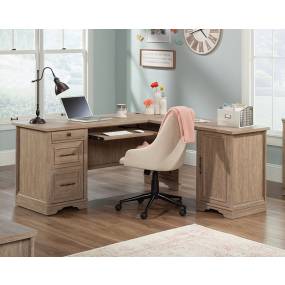 Rollingwood L-Shaped Desk with Drawers in Brushed Oak - Sauder 431433