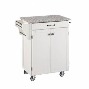 Cuisine Cart White Finish SP Granite Top - Homestyles Furniture 9001-0023