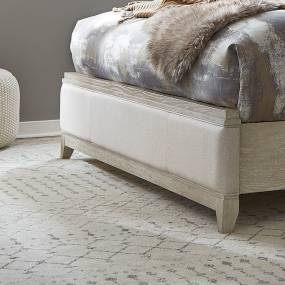 Contemporary Queen Uph Panel Footboard In Washed Taupe & Silver Champagne Finish - Liberty Furniture 902-BR14FU
